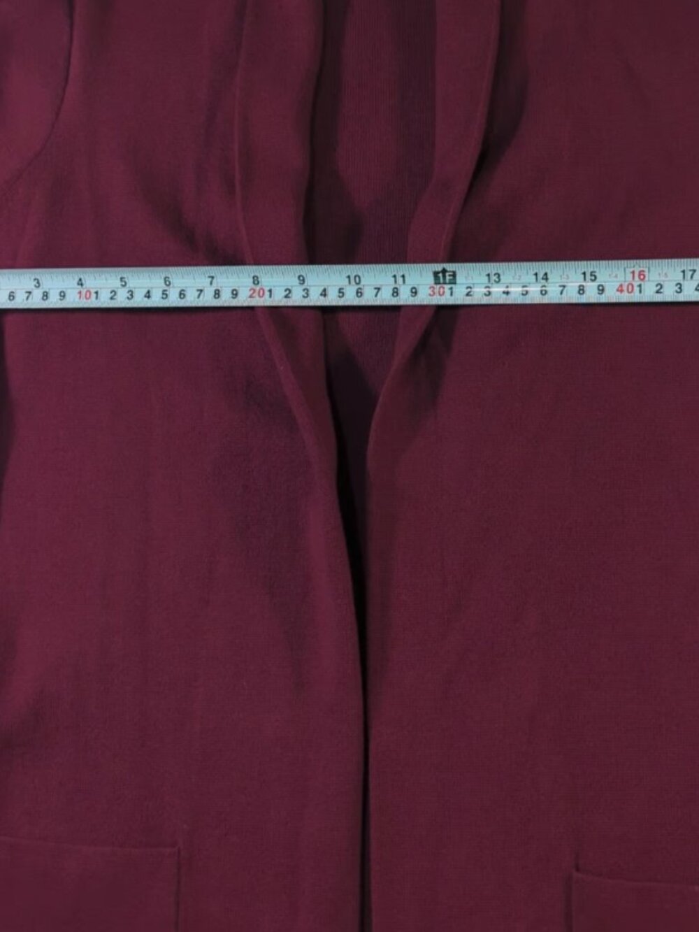 J.Crew Burgundy Wine Shawl Collar Open Front Knit Cardigan Sweater Pockets - Med - Picture 8 of 9